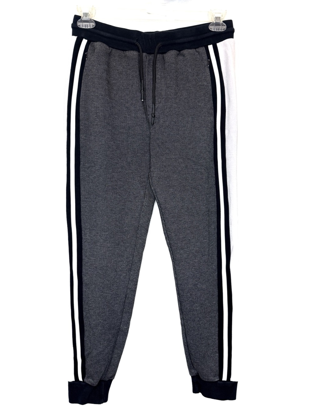 Karl Lagerfeld Paris Men's Nago Track Pants Gray Side Stripe Joggers Size Small